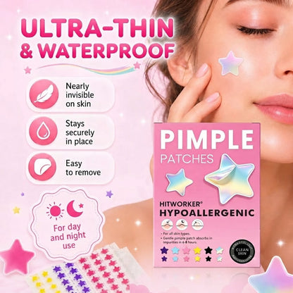 240Pcs Pimple Stars Patches for Face, Hydrocolloid Patches for CoveringZits and Blemishes