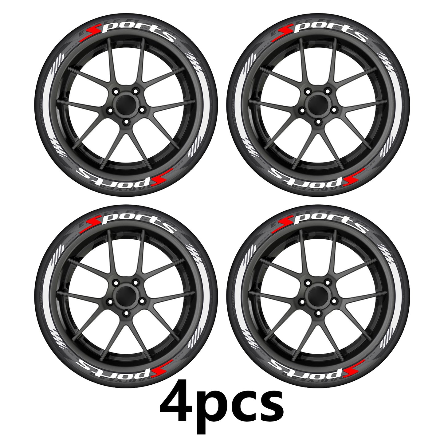 4Pcs Car Decal Stickers,Wheel Rim Stickers,Sport Emblem Sticker for All Vehicles