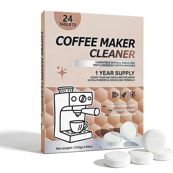 Coffee Maker Cleaner Tablets-24 Count, Coffee Machine Descaler Speed Cleaning for Coffee Pot