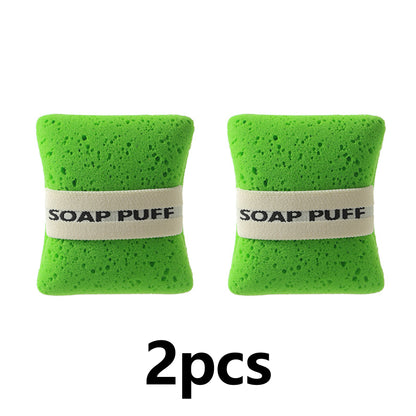 2PCS Bath Sponge, Foaming Body Wash Sponge and Scrubber, Rich Lather