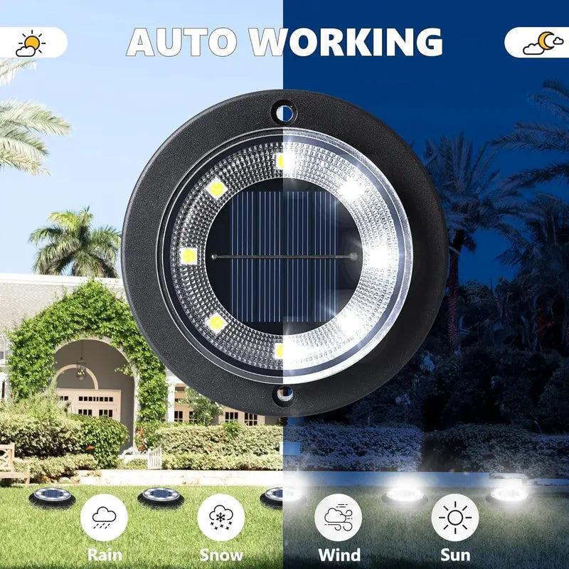 2PCS 2-in-1 Waterproof Solar Outdoor LED Lights - Solar Powered