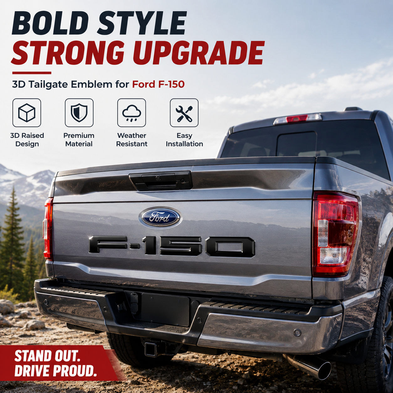 New Ford F-150 Tailgate Letter Replacement Decals: 3D Emblem – Tailgate Insert Lettering