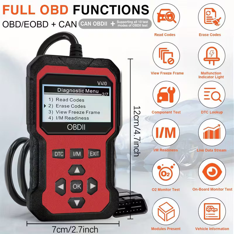 Advanced OBD II Scanner Car Engine Fault Code Reader CAN Diagnostic Scan Tool