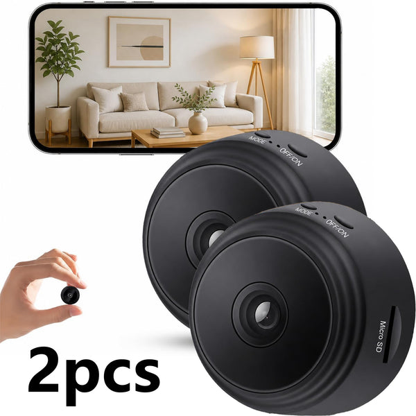 2PCS Mini Hidden Wireless WiFi Camera HD 1080P with Audio and Video