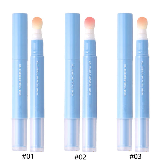 3Pcs Concealer Pen, Color Corretor Liquid With Sponge Head, Stay Long Lasting
