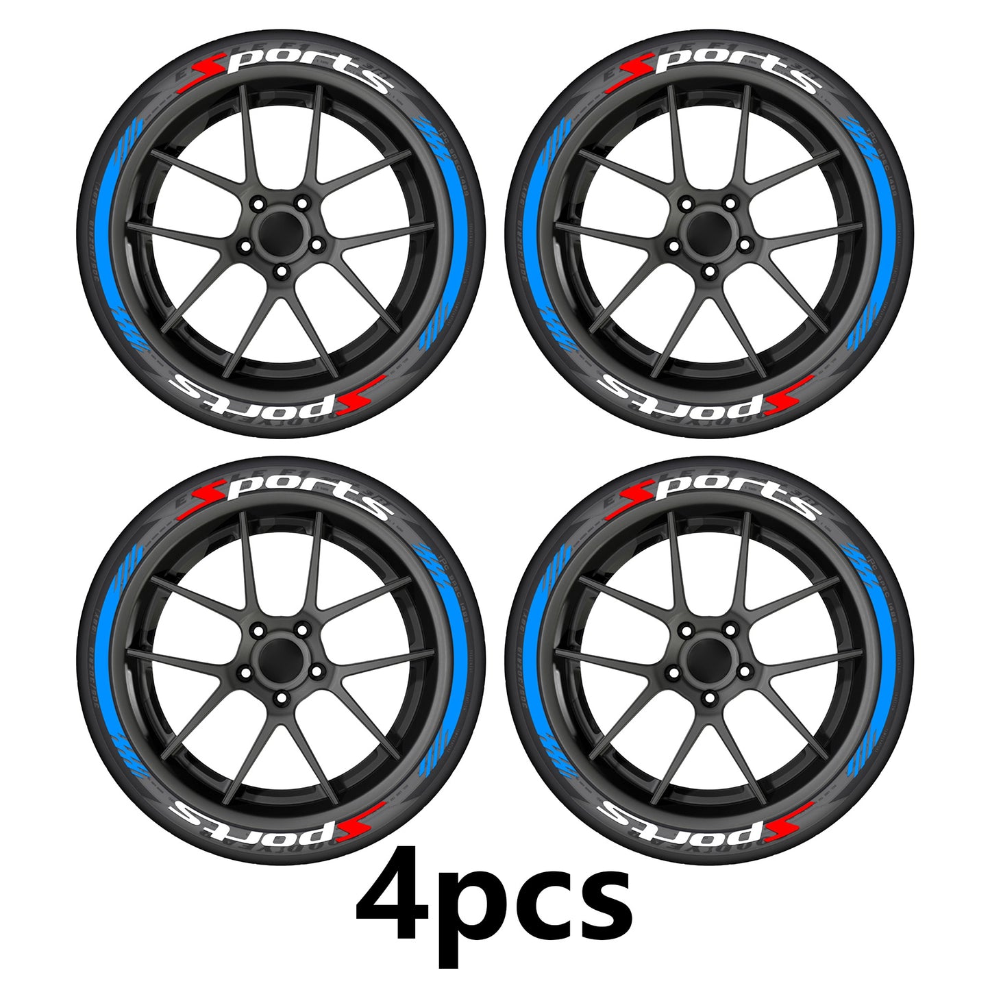 4Pcs Car Decal Stickers,Wheel Rim Stickers,Sport Emblem Sticker for All Vehicles