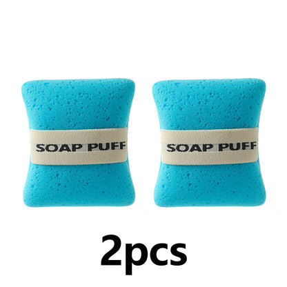 2PCS Bath Sponge, Foaming Body Wash Sponge and Scrubber, Rich Lather