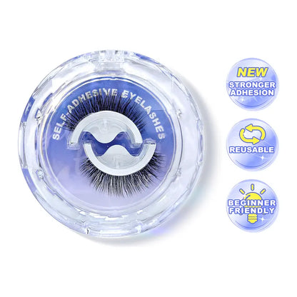 2Pcs Self Adhesive Eyelashes Reusable Thick & Natural Style Lashes, Waterproof, Reusable, Glue-Free