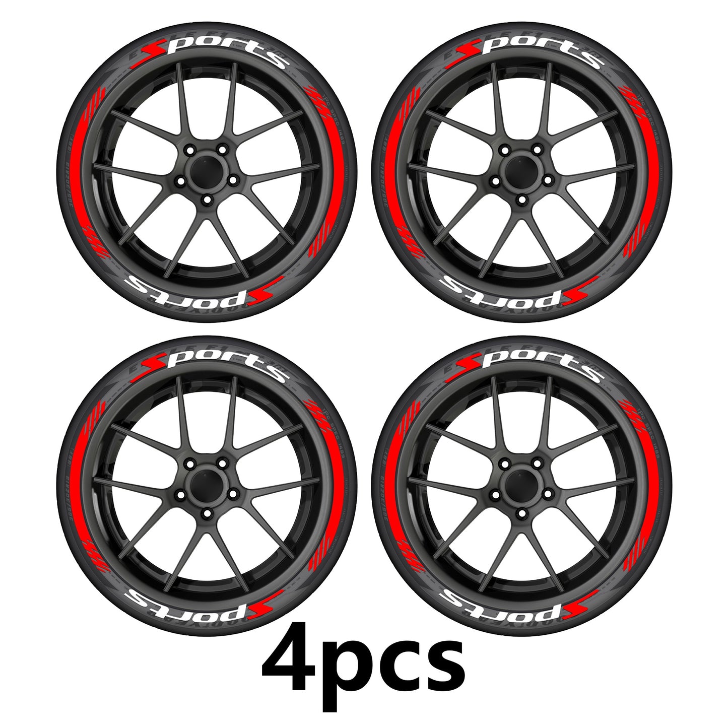 4Pcs Car Decal Stickers,Wheel Rim Stickers,Sport Emblem Sticker for All Vehicles