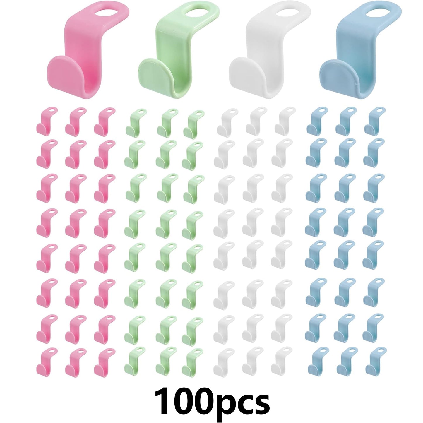 100PCS Clothes Hanger Connector Hooks,Hangers Organizer Smart Closet Space Saver