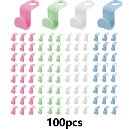 100PCS Clothes Hanger Connector Hooks,Hangers Organizer Smart Closet Space Saver