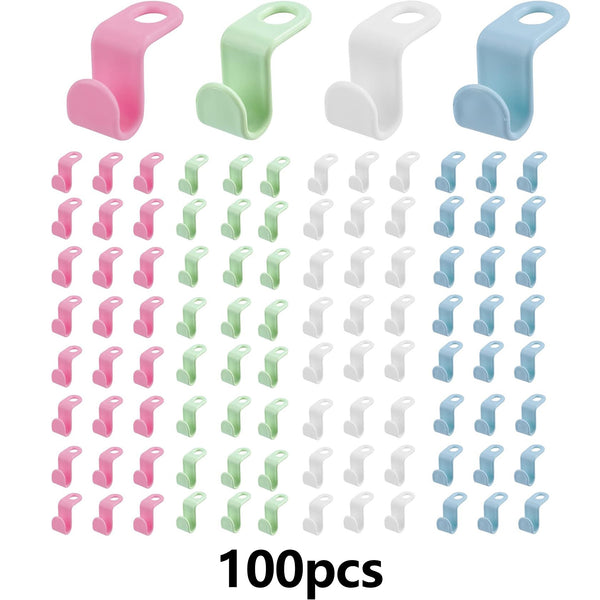 100PCS Clothes Hanger Connector Hooks,Hangers Organizer Smart Closet Space Saver