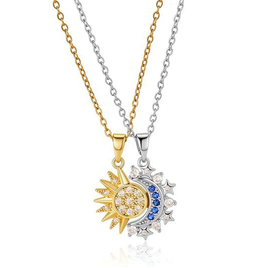 Sun and Moon Necklace for Best Friends Matching Set  Friendship Gift for Women
