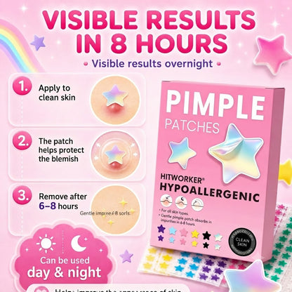 240Pcs Pimple Stars Patches for Face, Hydrocolloid Patches for CoveringZits and Blemishes