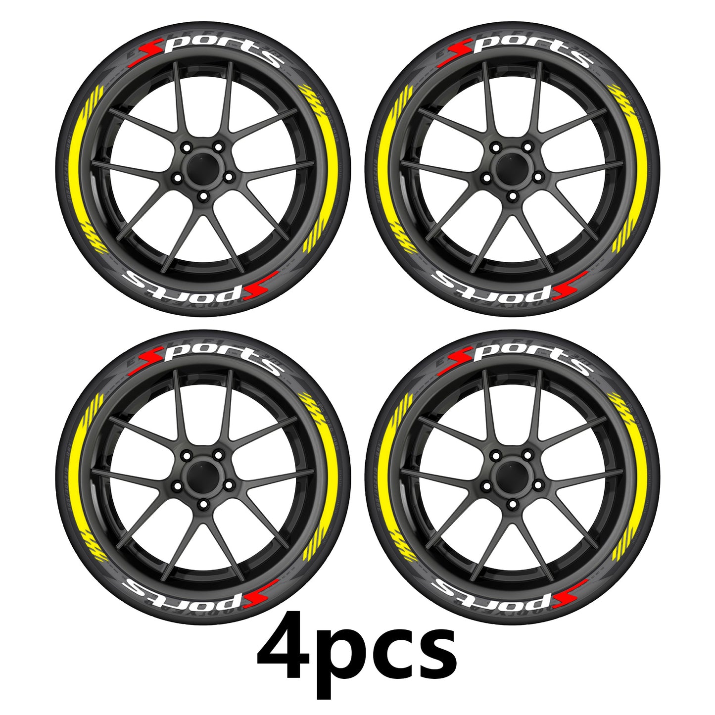 4Pcs Car Decal Stickers,Wheel Rim Stickers,Sport Emblem Sticker for All Vehicles