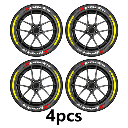 4Pcs Car Decal Stickers,Wheel Rim Stickers,Sport Emblem Sticker for All Vehicles