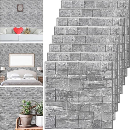 10Pcs 3D Wall Panels Peel and Stick Foam Brick Wallpaper Printable