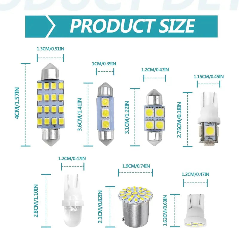 70 Pcs LED Car Interior Lights Bulb Kit - LED Dome Light 31 mm 36 mm 41 mm T10 for Car Interiors Map Dome