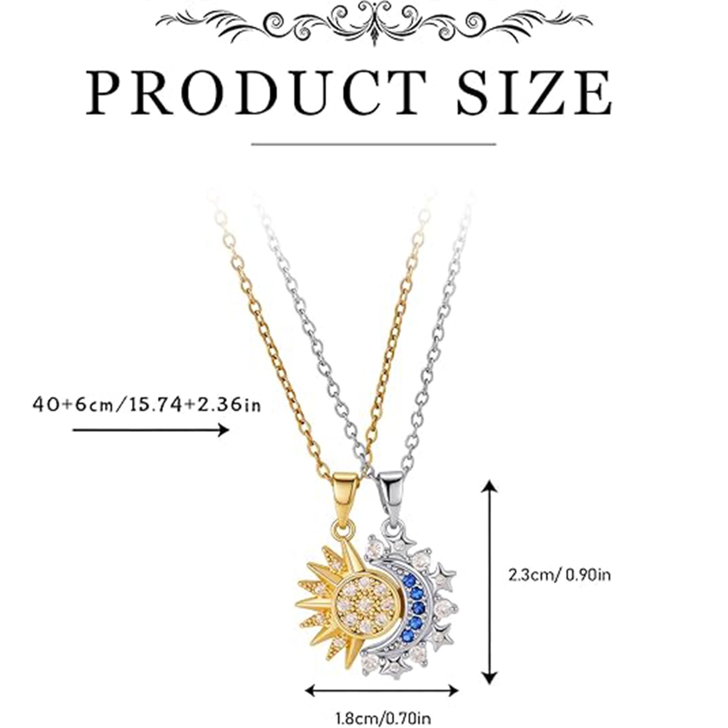 Sun and Moon Necklace for Best Friends Matching Set  Friendship Gift for Women