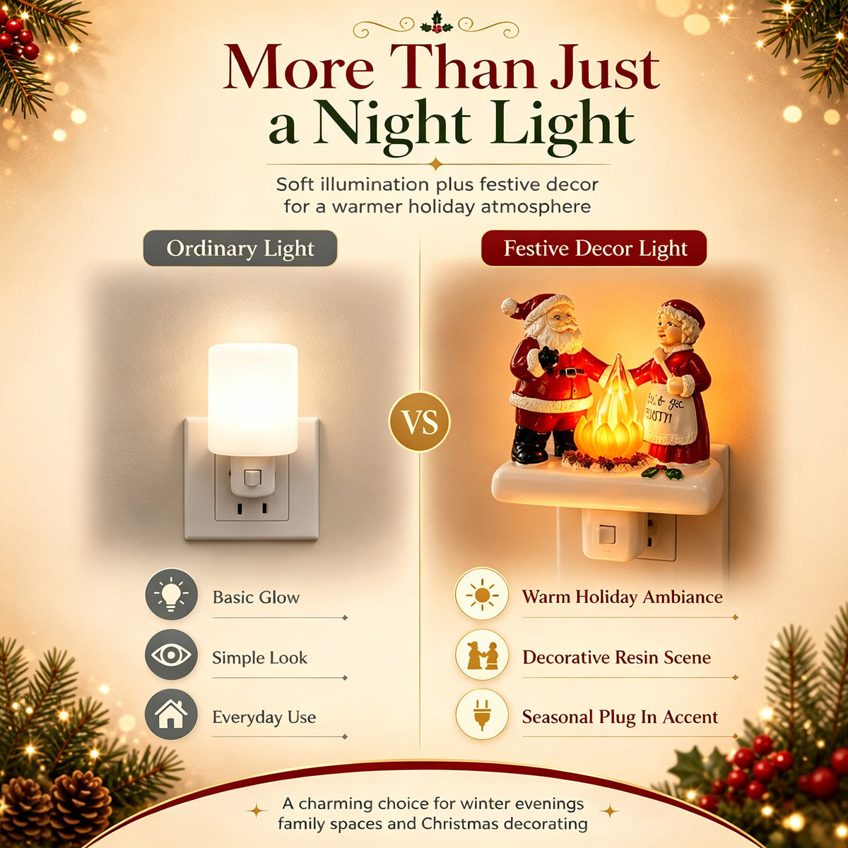 Santa Claus Resin Night Light A Cheerful Glow for Christmas