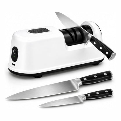 2-Stage Electric Sharpener for Chef, Fast, Safe & Easy Sharpening & Polishing