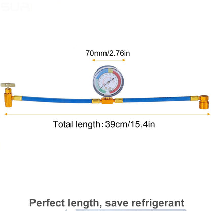 AC Charge Hose with Gauge, R134A Car AC Refrigerant Recharge Hose Kit