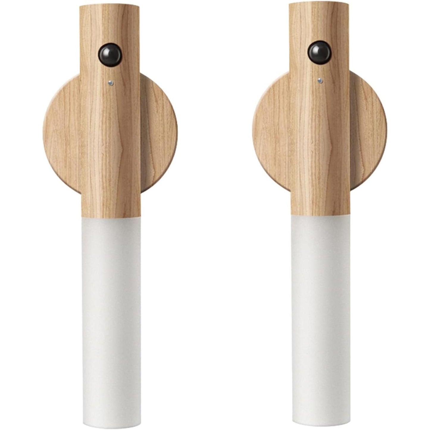 2Pcs Wooden Smart Motion-Sensor LED Night Light / Rechargeable Wall Light