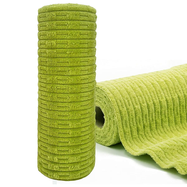 20Pcs 10”*10“ Extra Thick Microfiber Cleaning Cloth Roll, Tear Away Reusable Paper Coral Fleece Towels