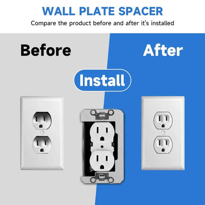 10 Pcs Wall Plate Spacer,Spacers for Electrical Outlets, Metal Flush Fit Device Leveling Plates