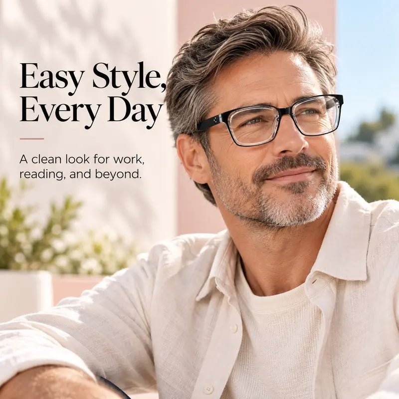 Unisex Progressive Reading Glasses, Photochromic Color Changing Lenses