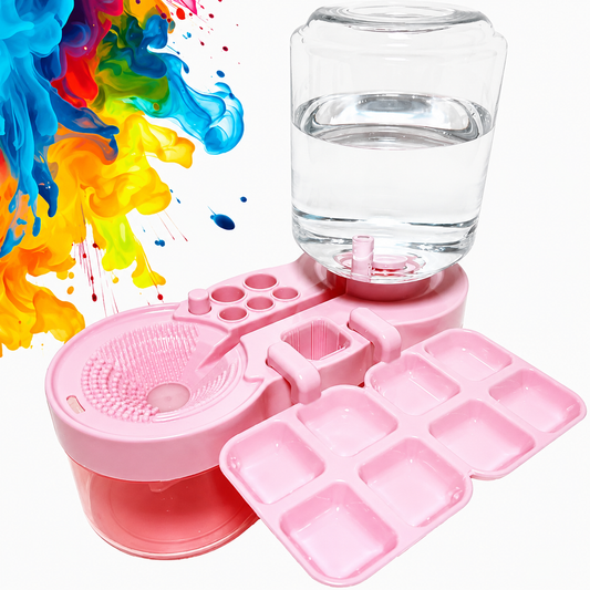 New Paint Brush Cleaner with Paint Tray, Water Circulation Brush Rinser with Brush Holder