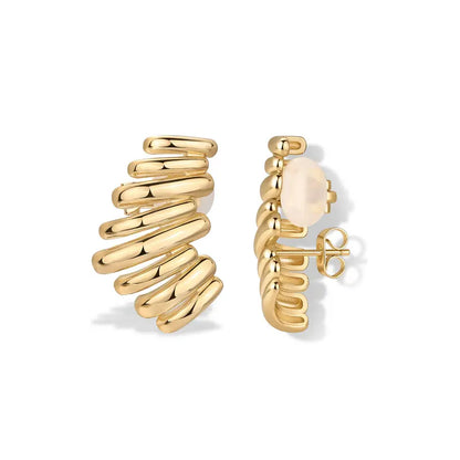 Chunky Hoop Earrings Statement Climber Stud Earrings for Women
