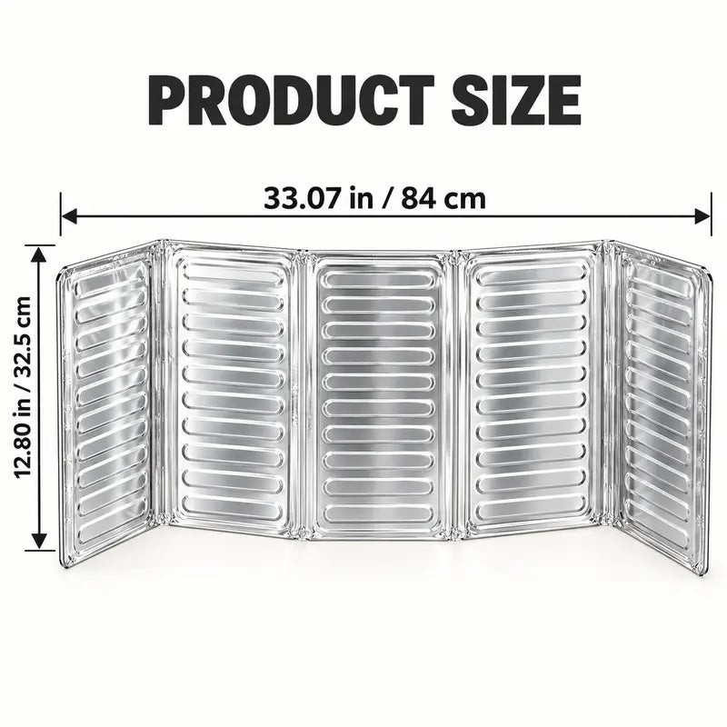Foldable Stove Splatter Guard, 33x12in Aluminum Foil Oil Splash Shield