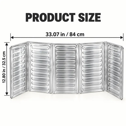Foldable Stove Splatter Guard, 33x12in Aluminum Foil Oil Splash Shield