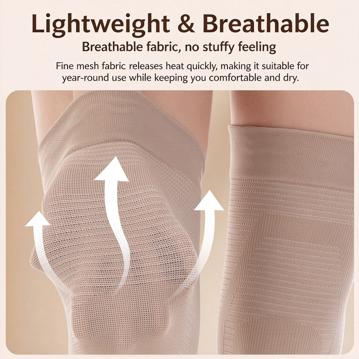 1Pair Unisex Knee Sleeves—Warm, Comfortable, and Featuring an Anti-slip Design