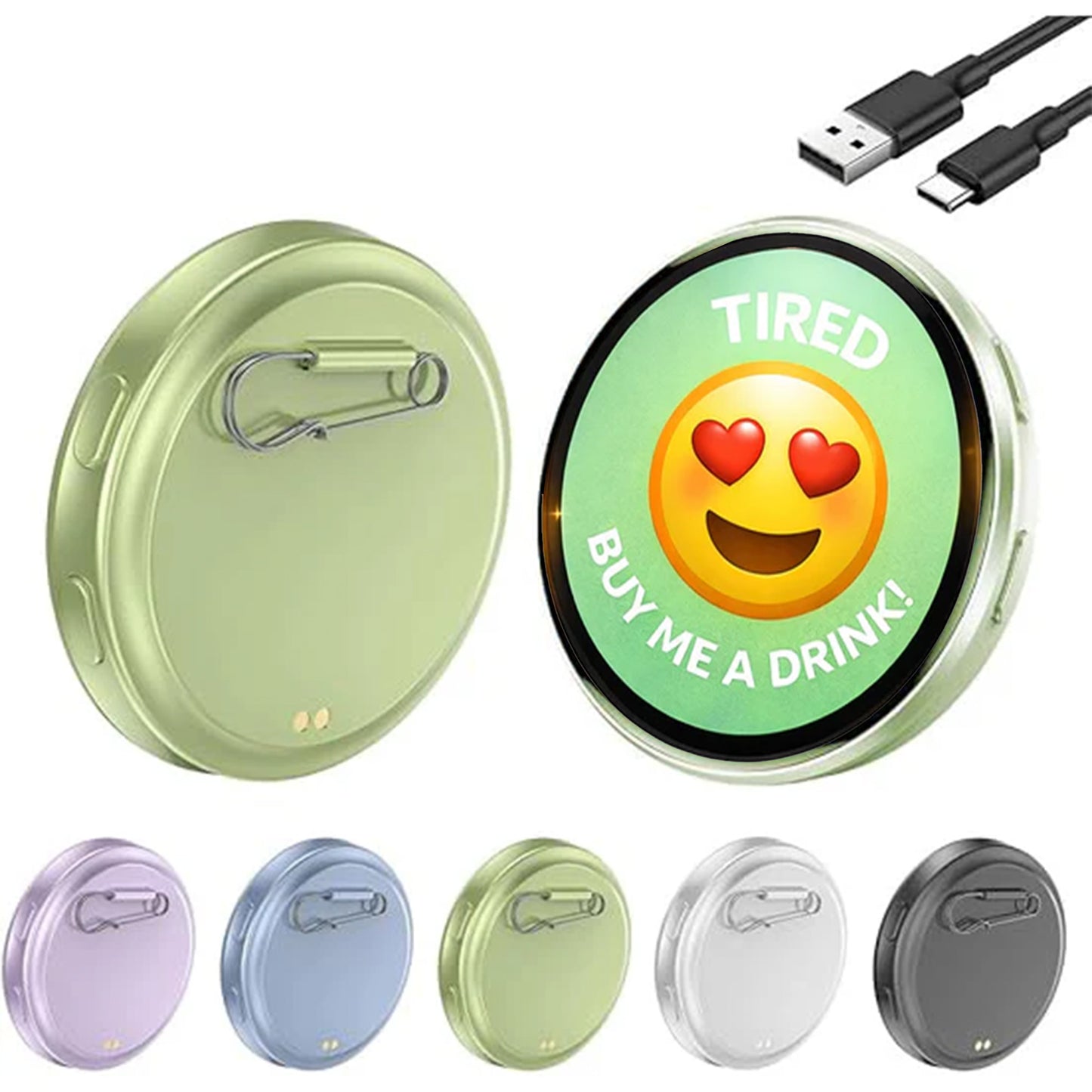 Mood Badge Electronic Badge Digital Display Pin