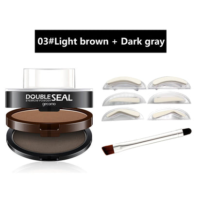 Eyebrow Powder,Waterproof Eyebrow Stamp 3 Pairs Stamp with Brow Brush