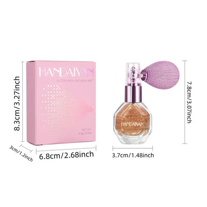 Glitter Highlighter Spray Natural Skin Tone Radiant Finish Face-Body Highlighter