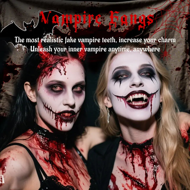 Reusable 4-Size Resin Vampire Fangs Set for Halloween