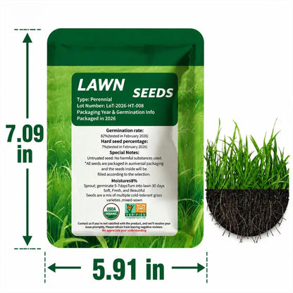 Grass Seed and Shade Grass, Grows Quickly and Withstands All Seasons
