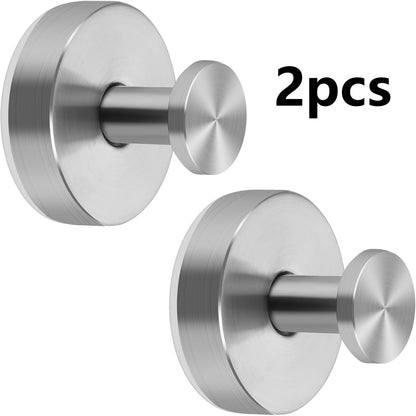 2PCS Stainless Steel Suction Cup Hooks No-Drill No-Damage Vacuum Suction Hooks