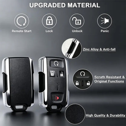 4-Button Keyless Entry Remote Key Fob Shell Replacement -Fits Chevy Silverado/Colorado, GMC Sierra 1500/2500/3500 HD/Canyon (2014-2021)