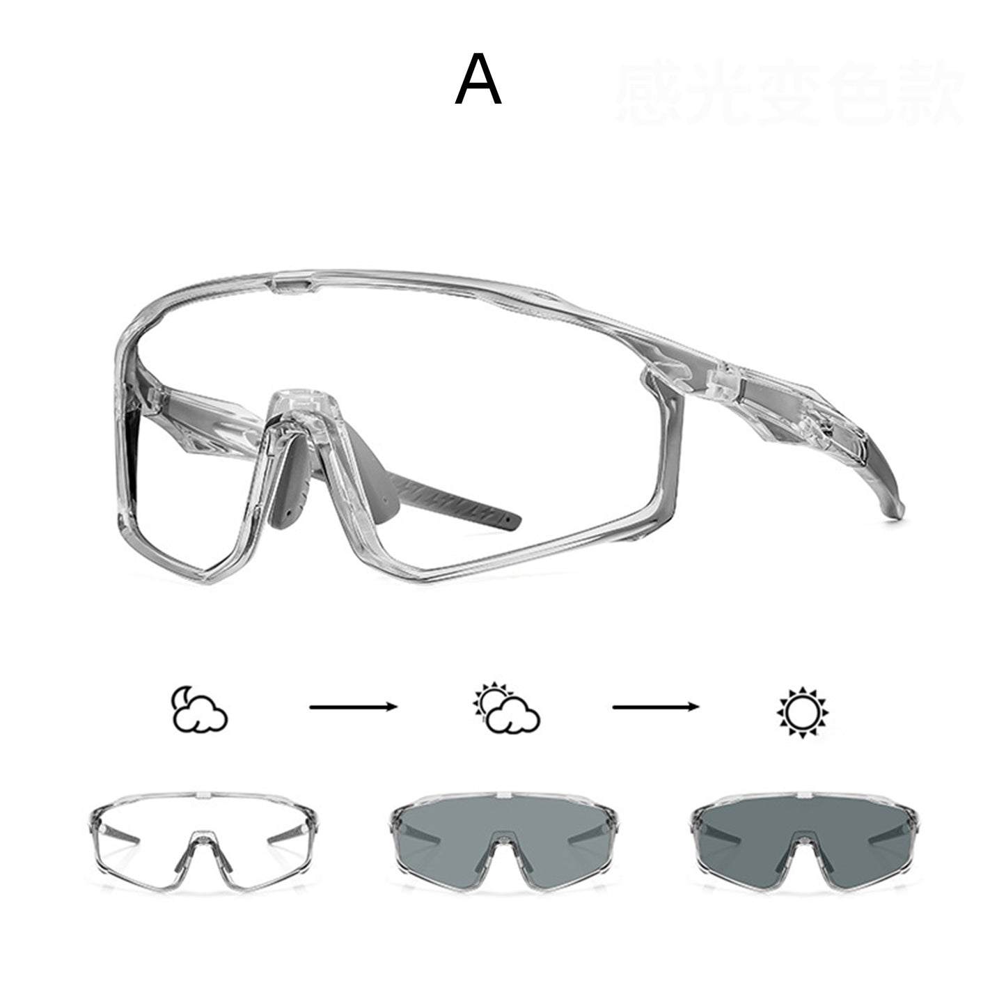 UV400 Photochromic Polarized Safety Glasses Sports Sunglasses for Men Women
