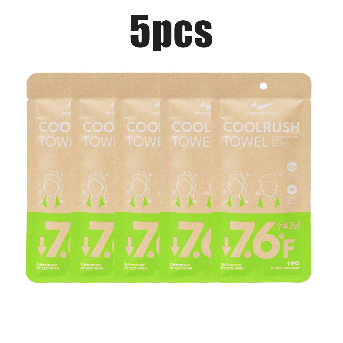 5PCS Cool Towel, Cooling Neck Wraps, Ice Towel, Instant & Long-Lasting Cooling