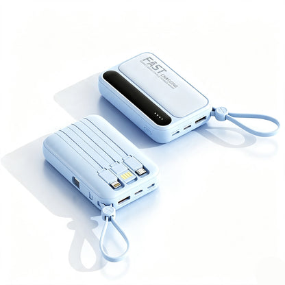 20000mAh Portable External Battery with 4 Integrated Cables for Fast Charging