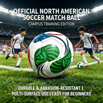 Premium Size 5 Official 2026 World Cup Football - Tri-Host Design – Butyl Bladder, Enhanced Grip Surface