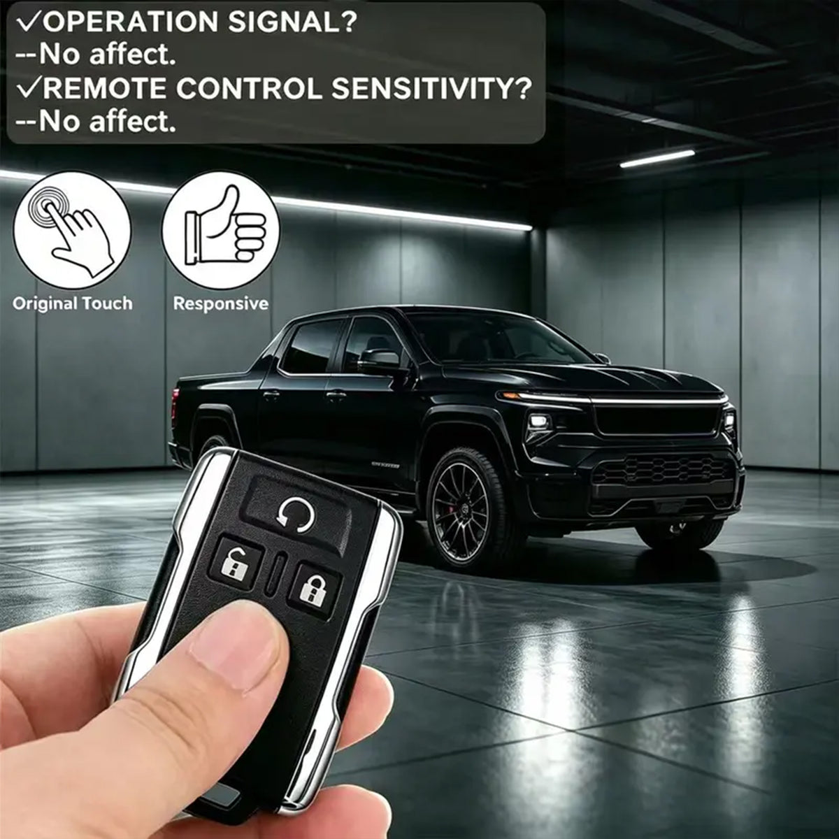 4-Button Keyless Entry Remote Key Fob Shell Replacement -Fits Chevy Silverado/Colorado, GMC Sierra 1500/2500/3500 HD/Canyon (2014-2021)
