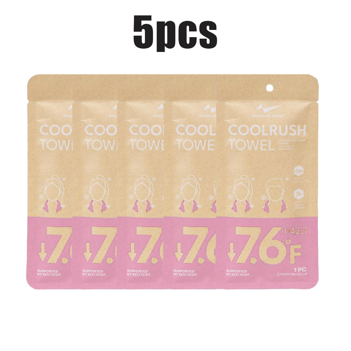 5PCS Cool Towel, Cooling Neck Wraps, Ice Towel, Instant & Long-Lasting Cooling