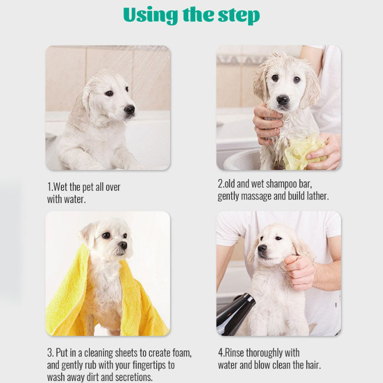 Activated Rinse-Off Dog Shampoo Sheets-Lick-Safe, Tear-Free, Travel-Friendly
