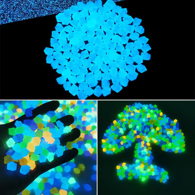 300Pcs Outdoor Luminous Stones Outdoor Yard Lawn Path Pebbles for Aquarium Fish Tank Decor